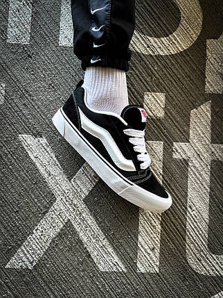Кеди Vans KNU Skool Black White / Ванс КНУ Скул Чорні з Білим, фото 1