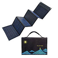 Солнечная панель портативная Solar Panel Charger 40W (5 панелей) Черная
