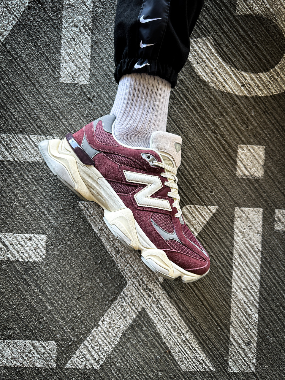 Чоловічі Кросівки New Balance 9060 Washed Burgundy Beige / Нью Беланс 9060 Уошт Бордові з Бежовим