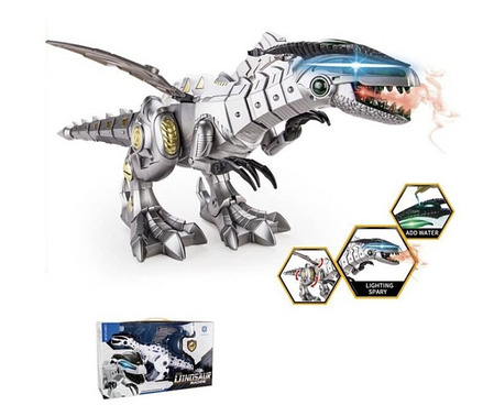 Динозавр 881-3, рухливі кінцівки, світлові та звукові ефекти, дихає парою., фото 2