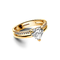 Серебряное кольцо Pandora Пандора Сердце с двумя оборотами 163100C01
