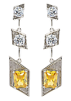 Сережки Xuping Родій пусети "Декоративні підвіски з жовтими фіанітами"