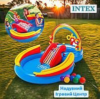 Дитячий басейн Intex 57453 синій Надувний ігровий центр 297х193х135см