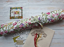 Рол (рулон) для зберігання вишитих робіт "Весняні квіти на молочному"