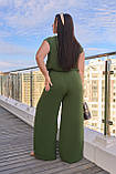 ◾ Літній повсякденний костюм з жатки | Жіночий комплект блуза майка + штани на літо | Костюм-двійка | Норма, фото 3