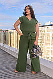 ◾ Літній повсякденний костюм з жатки | Жіночий комплект блуза майка + штани на літо | Костюм-двійка | Норма, фото 6