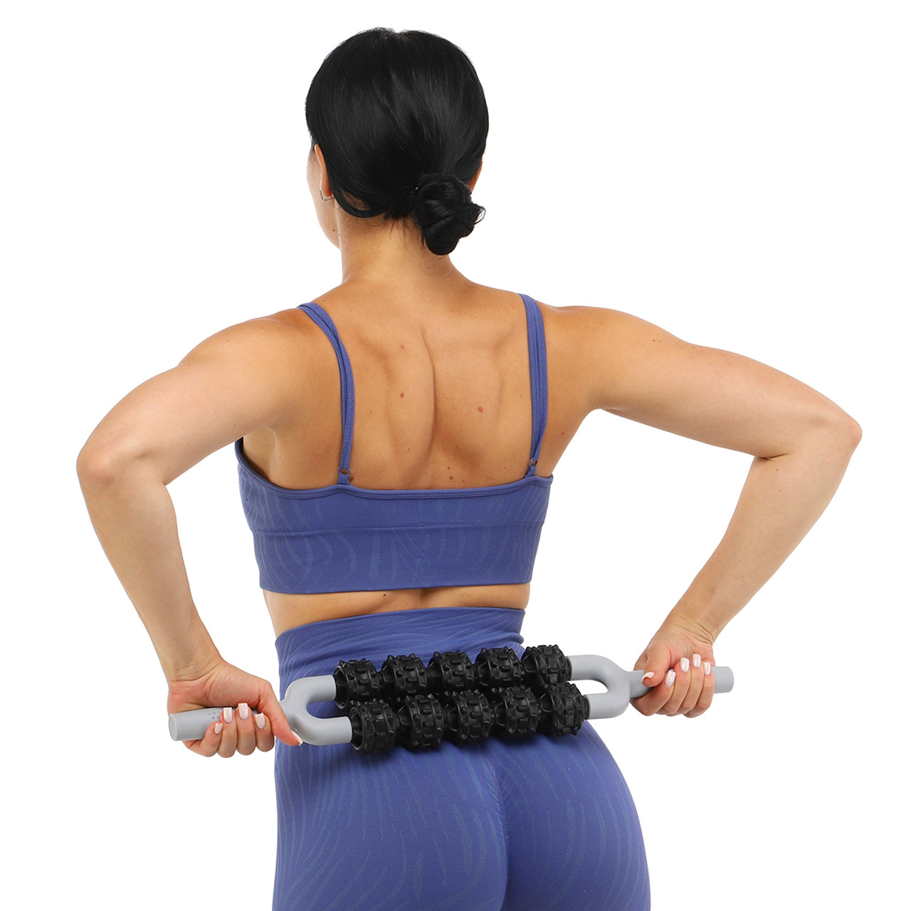 10 роликовий масажер-палиця SP-Sport Massager Bar FI-6196 з ручками 55 см.Чорний