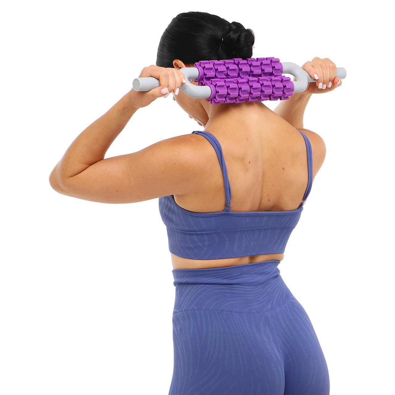 14 роликовий масажер-палиця SP-Sport Massager Bar FI-6198 з ручками 55 см. Бузковий