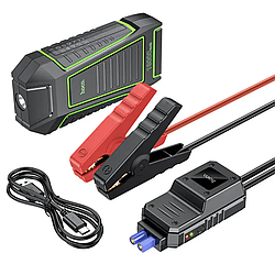 Автомобільний пуско-зарядний пристрій Бустер з ліхтариком HOCO QS1 |12V, 10000mAh| Чорний