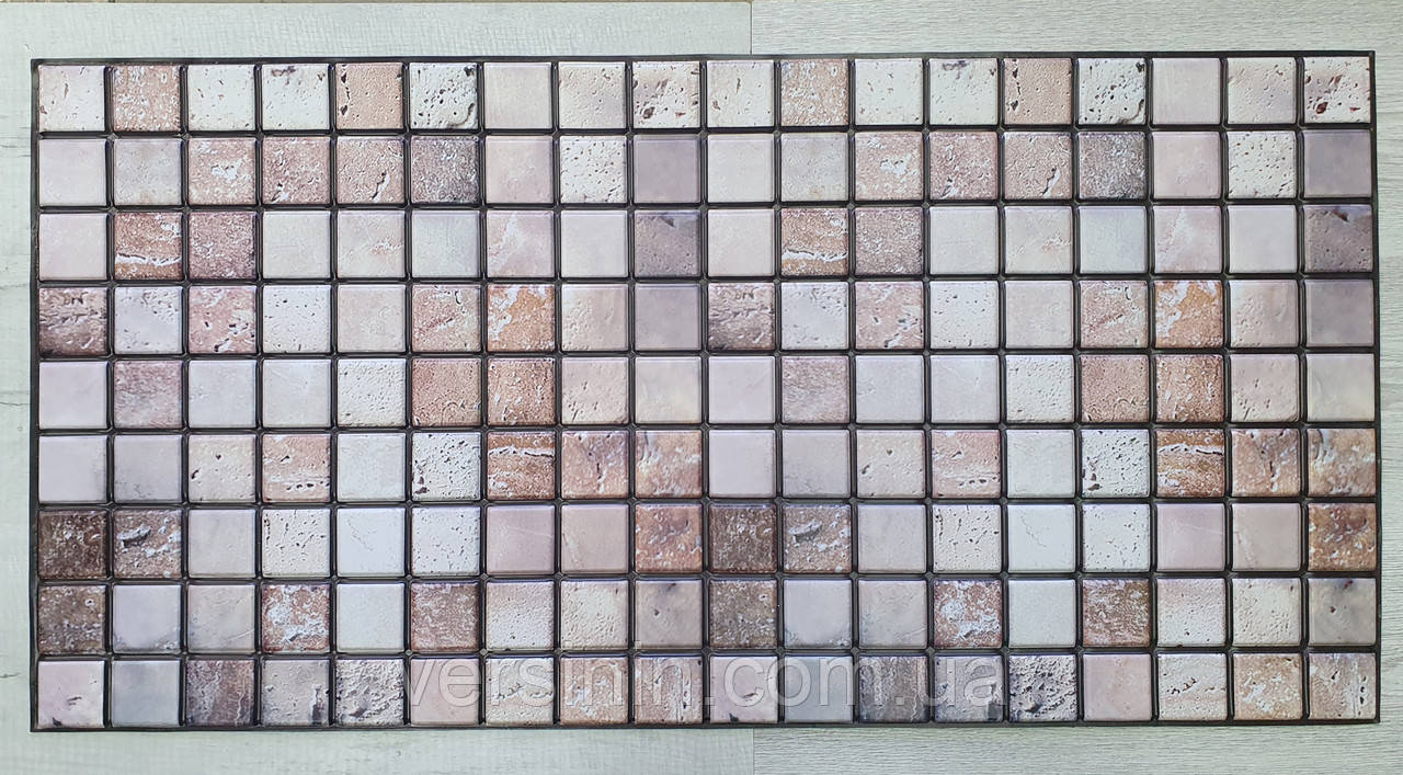 Декоративна стінова ПВХ  панель Мозаїка бежева  розмір 960х480х4, фото 1