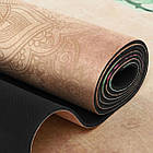 Килимок для йоги замшевий антиковзаючий Record 183x61x0,3см з принтом Слон та Сад, фото 3