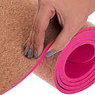 Килимок для йоги SP-Sport 183x61x0,6 см пробковий каучуковий, фото 9