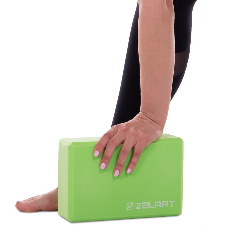 Блок для йоги Zelart високоміцний з етиленвінілацетату з хорошою амортизацією і зносостійкістю