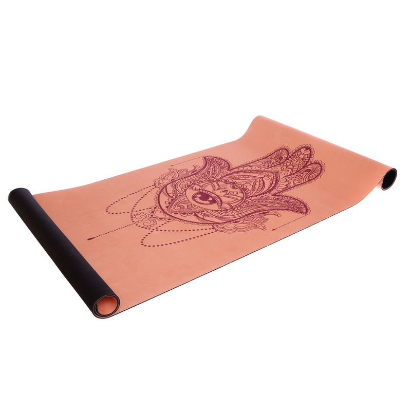 Килимок для йоги замшевий Record 183x61x0,3см двошаровий з фіксуючим ременем у комплекті