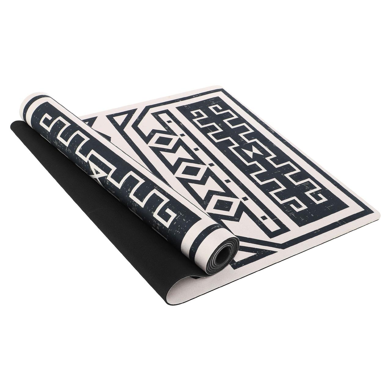 Килимок для йоги замшевий Record 183x61x0,3см двошаровий з фіксуючим ременем у комплекті, фото 1