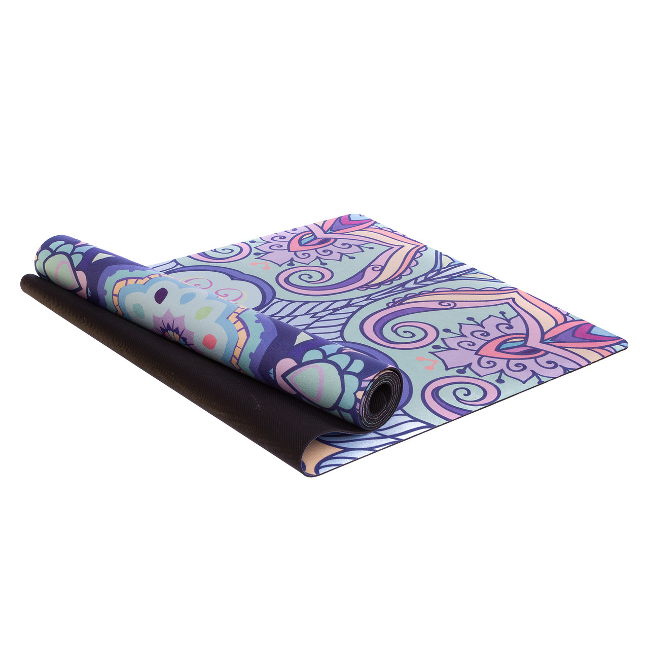 Килимок для йоги замшевий Record 183x61x0,3см компактний з фіксуючим ременем у комплекті