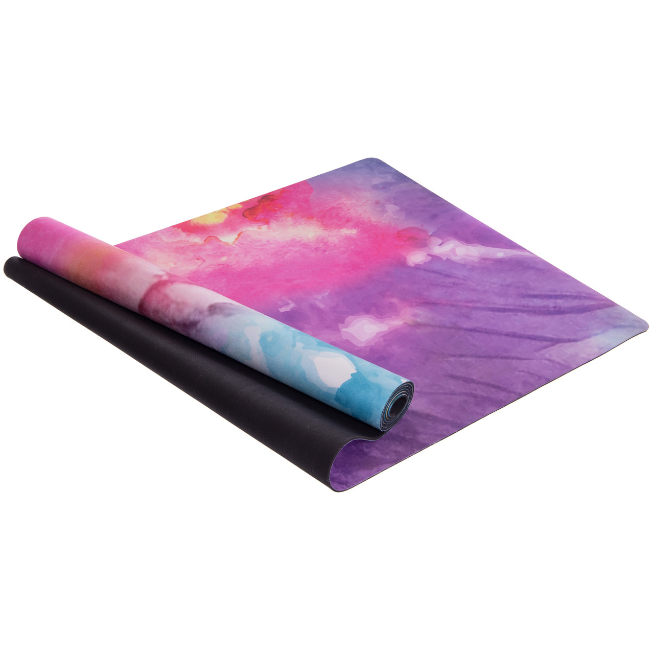 Килимок для йоги замшевий антиковзаючий Record 183x61x0,3см з акварельним принтом