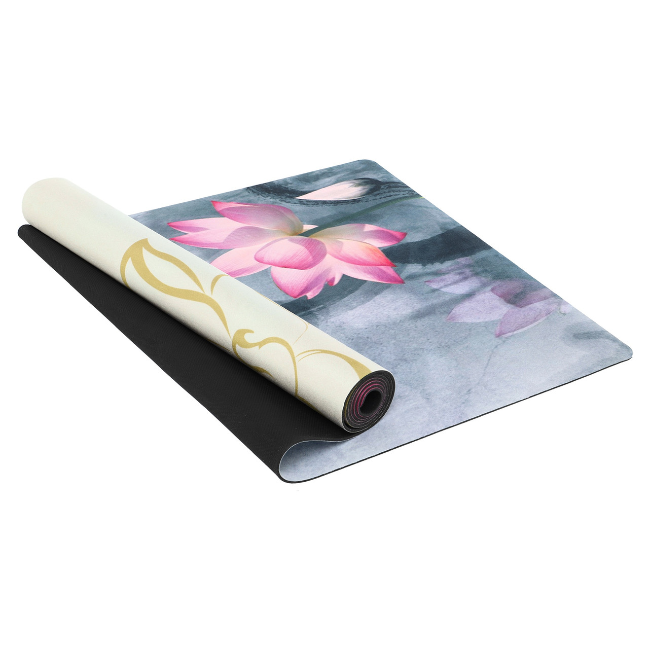 Килимок для йоги замшевий антиковзаючий Record 183x61x0,3см з принтом індійського лотоса