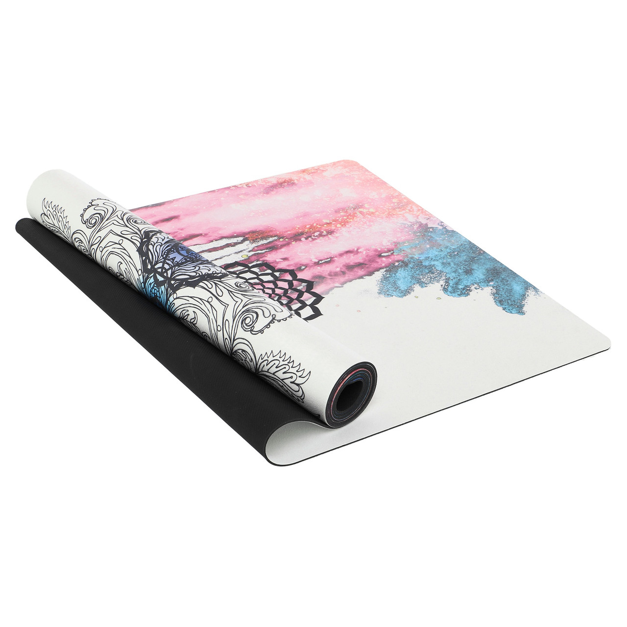 Килимок для йоги замшевий антиковзаючий Record 183x61x0,3см з принтом чакри