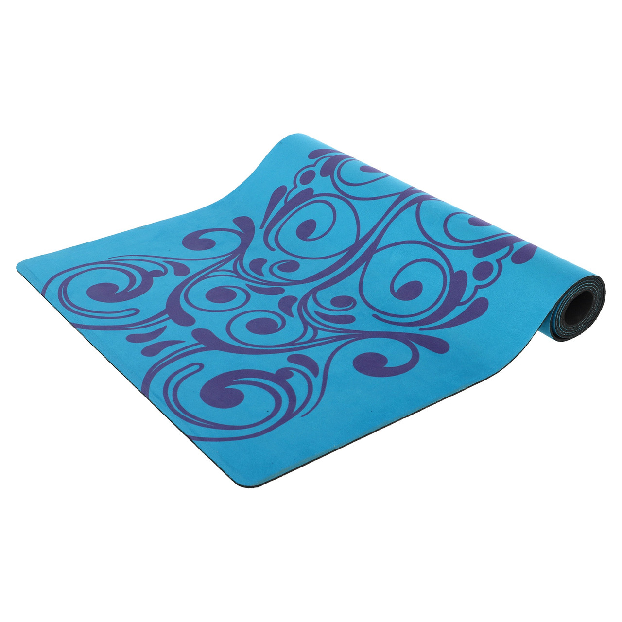 Килимок для йоги замшевий Record 183x61x0,3см двошаровий з фіксуючим ременем у комплекті, фото 1