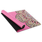 Килимок для йоги замшевий Record 183x61x0,3см компактний з фіксуючим ременем у комплекті, фото 2