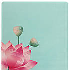 Килимок для йоги замшевий антиковзаючий Record 183x61x0,3см з ніжним бірюзовим принтом, фото 4