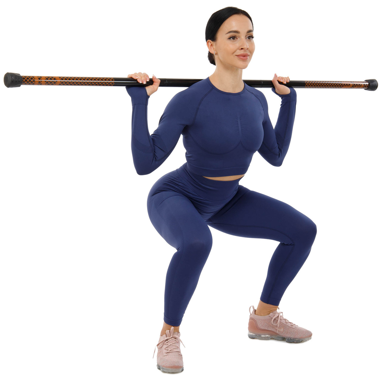 Гімнастична розбірна палиця-бодібар Body Bar FI-9994-10 для фітнесу 3-х секційна (10кг) Чорно-коричневий.