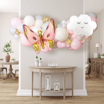 Хмарка з кульок на виписку Ведмедик на місяці (60 кульок), фото 2