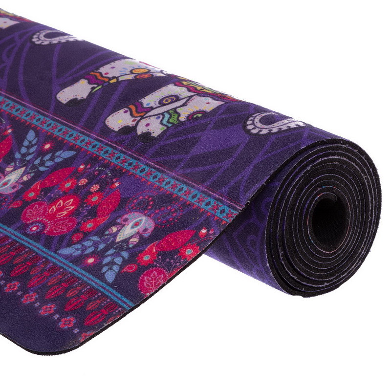 Антиковзаючий замшевий килимок для йоги "Record FI-5662-54" розмір 183x61x0,3см темно-синій, фото 1