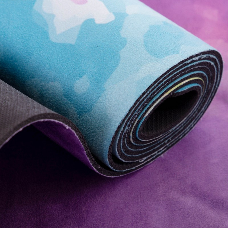 Двошаровий антиковзаючий замшевий килимок для йоги "Record FI-5662-19" (183x61x0,3 см) з акварельним принтом