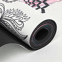 Двошаровий антиковзаючий замшевий килимок для йоги "Record FI-5662-25" (183x61x0,3см) з принтом чакри