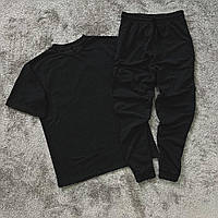 Мужской спортивный костюм 2в1 двойка футболка штаны свободного кроя Спортивный комплект