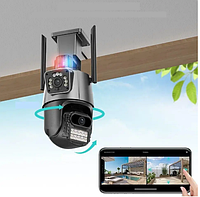 Беспроводная поворотная Wi Fi 8mp IP уличная камера наблюдения видеокамера для охраны дома с картой памяти