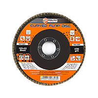 Круг (диск) Polax шлифовальный лепестковый для УШМ (болгарки) 125 * 22мм, зерно K36 (54-001)