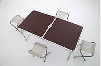 Раскладной стол для пикника Folding Table коричневый