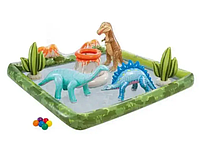 Игровой надувной центр-бассейн "Парк динозавров", 201x201x36см, 410л, для детей от 2 лет, Intex 56132 NP