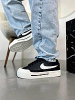 Женские текстильные кожаные кроссовки Nike Court Legacy black, Кеды женские Найк черные. Женская обувь