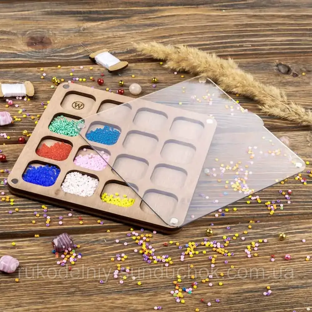 Органайзер для бісеру з прозорою кришкою FLZB-243, фото 1