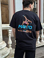 Футболка Manto мужская черная с принтом S-XL розмер