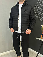 Куртка Adidas демісезонна чорна чоловіча курточка Адідас чорного кольору на чоловіка весна осінь