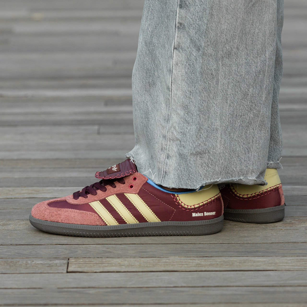 Жіночі Кросівки Adidas Samba Nylon x Wales Bonner Bordo / Адідас Самба Найлон Уельс Боннер Бордові