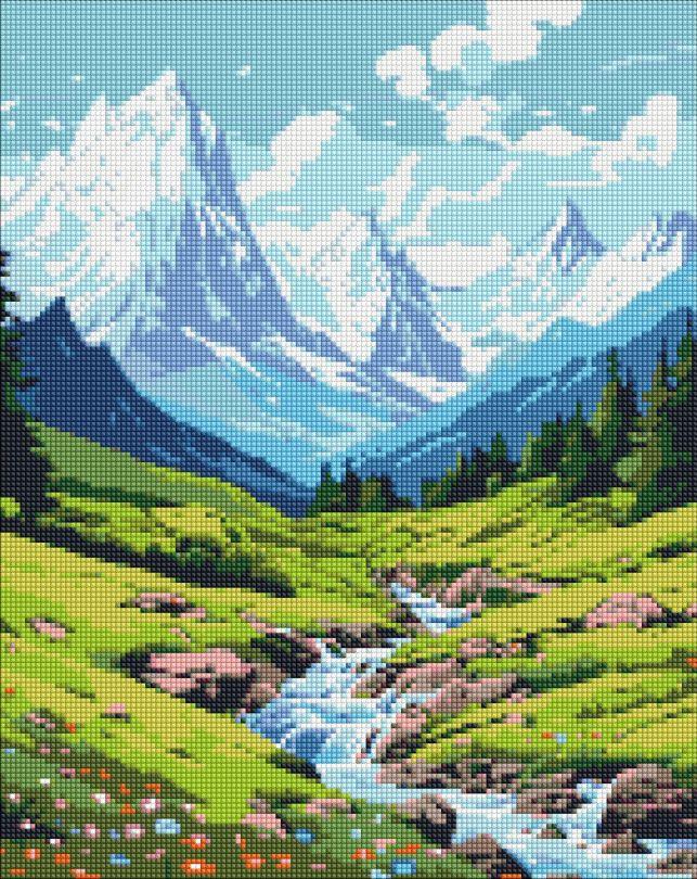 Алмазна живопис Ідейка Літо в горах ©art_selena_ua (AMO7812) 40 х 50 см (На підрамнику)