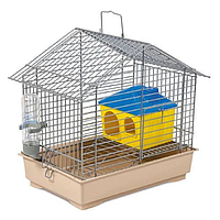 Клітка д/гризунів Природа Джунгарик з будиночком 30*20*24 хром/бежев арт.PR241520