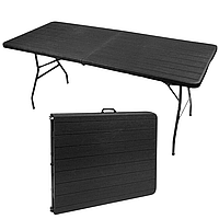Туристический раскладной стол Gardlov черного цвета 180 х 74 х 74 см, стол для отдыха на открытом воздухе