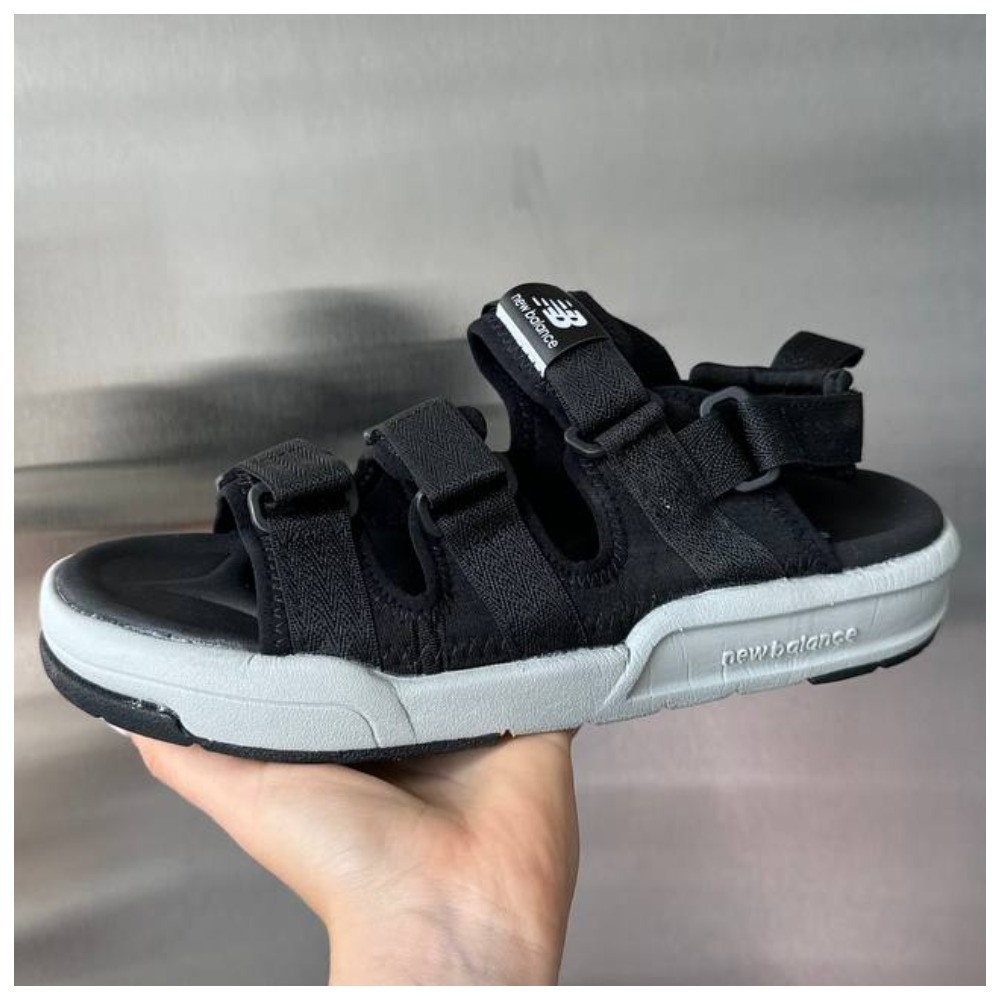 Жіночі / чоловічі сандалі New Balance Sandals Black White, літні чорні сандалі нью беланс босоніжки на липучці