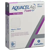 Aquacel Foam Adhesive Ag 10x10см Губчатая неадгезивная повязка с серебром 1 шт