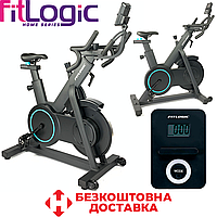 Спин-байк велотренажер для дома электромагнитный FitLogic TK90010 нагрузка 120 кг вес 38 кг