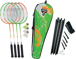Набір для бадмінтону Talbot Torro Badminton Set 4 Attacker Plus для 4-х гравців (ракетки, волани, сітка та ін)