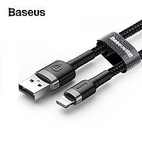 Кабель USB Lightning для техники Apple шнур лайтнинг на юсб 2.4A Baseus 1м (черный)