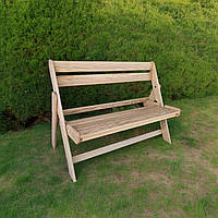 Садова розкладна лавка з Ясена для саду літніх терас натуральне дерево молочний